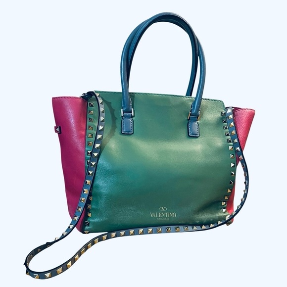 Valentino Garavani Rockstud Multicolor Medium Tote | Leather | Color Block - Picture 3 of 16